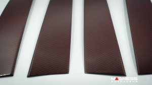 Alfa Romeo Stelvio Exterior Door Pillars - Carbon Fiber - Red Carbon - 4pc Set